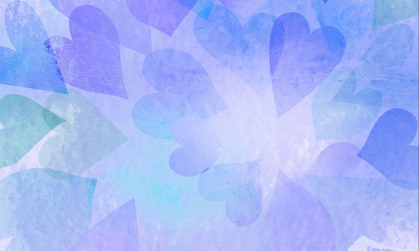 Kate Valentine's Day Blue Bokeh Hearts Backdrop Designed by Amanda Moffatt -UK