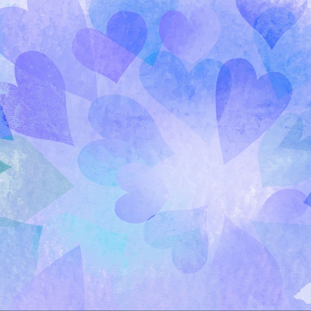 Kate Valentine's Day Blue Bokeh Hearts Backdrop Designed by Amanda Moffatt -UK