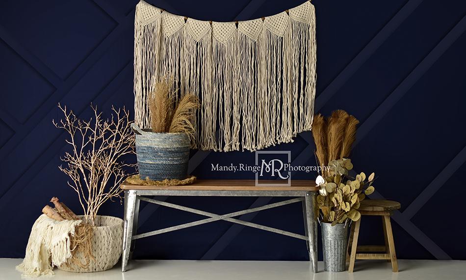 Kate Spring Modern Boho Navy and Gold Designed by Mandy Ringe Photography -UK