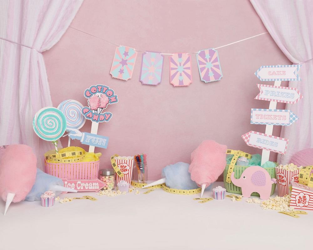 Kate Pink Birthday Carnival Backdrop Designed by Melissa King -UK