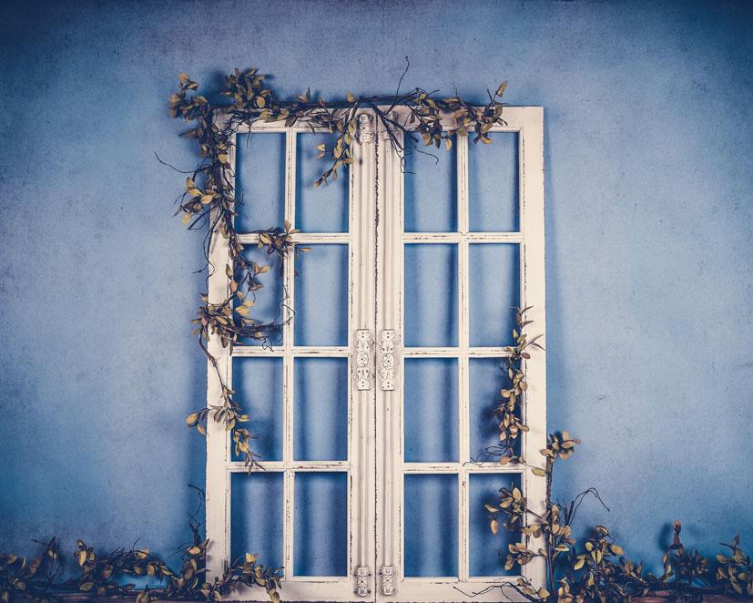 Kate Spring/mother's Day White Doors Blue Backdrop Designed by Arica Kirby -UK