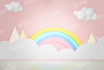 Kate Cake Smash Rainbow Clouds Pink Backdrop for Photography -UK