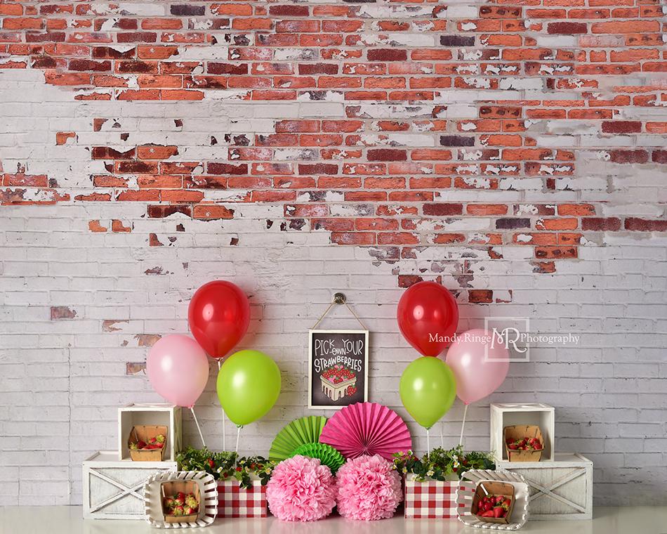 Kate Summer Strawberry Birthday Backdrop Designed by Mandy Ringe Photography -UK