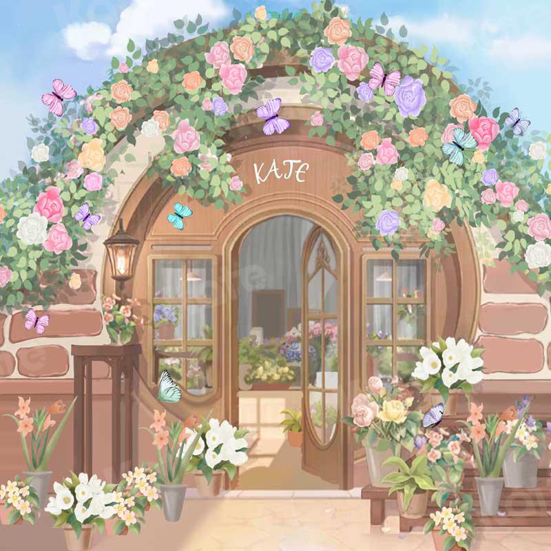 Kate Mother's Day Flowers Shop Watercolor Backdrop Designed By JFCC -UK