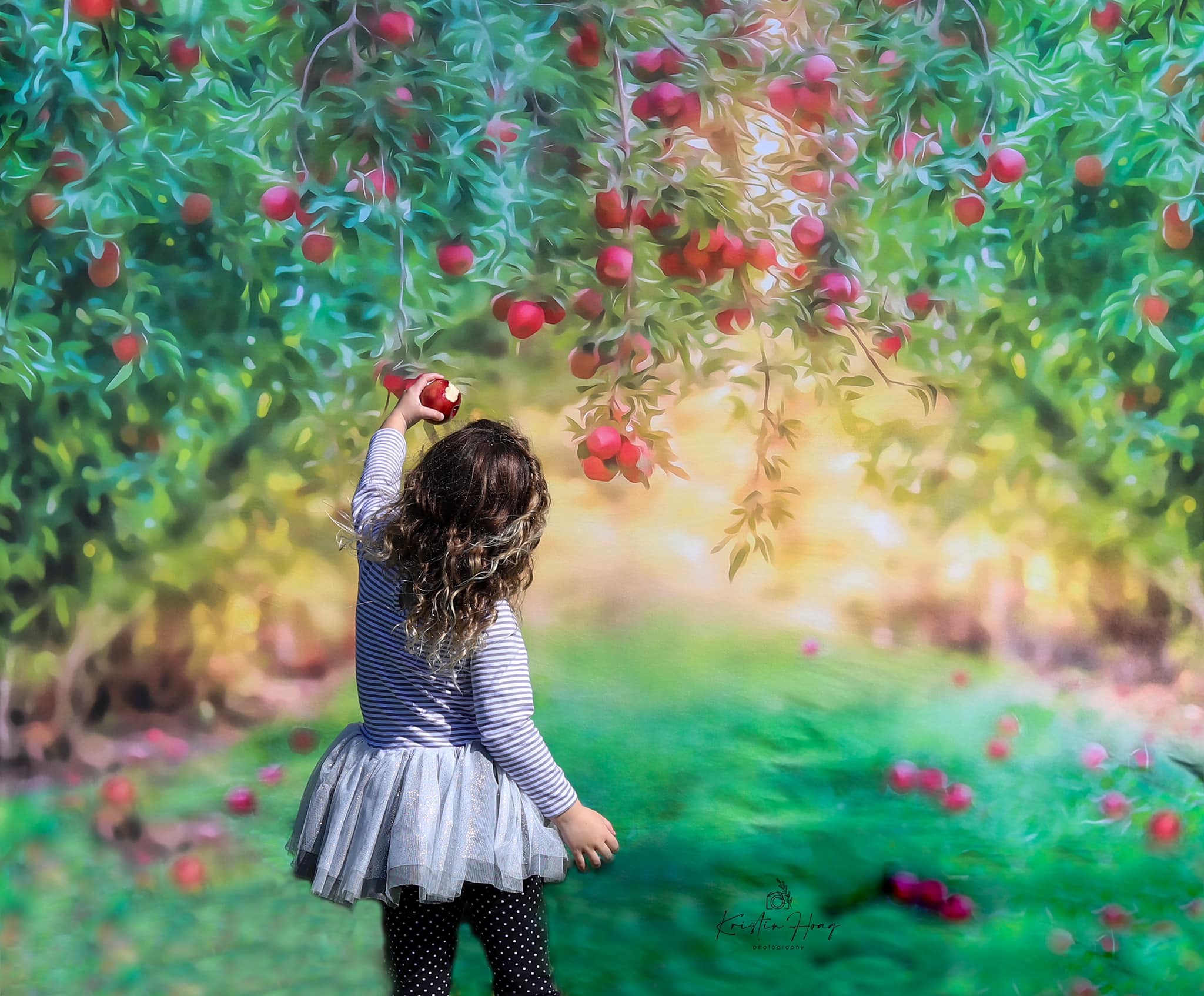 Kate Apple Orchard Summer Backdrop for Photography Designed by Lisa Granden -UK