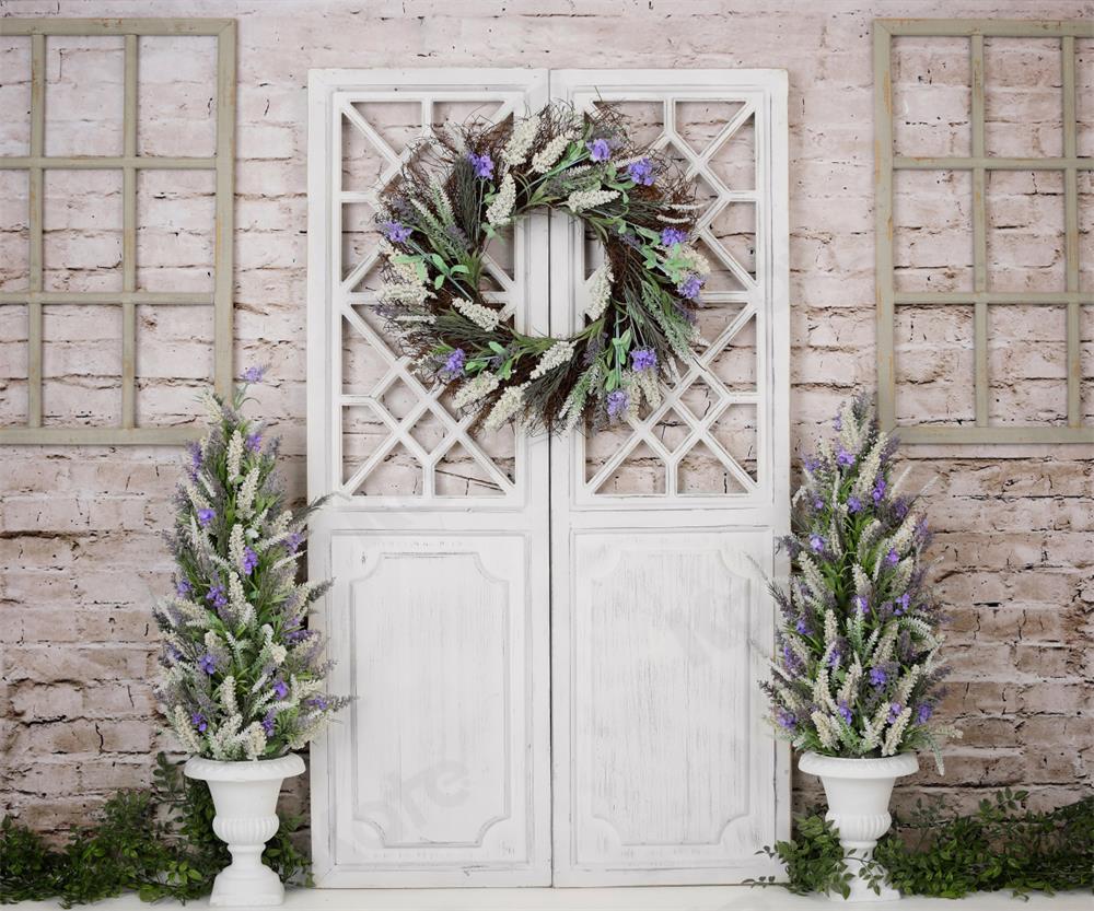 Kate Brick Wall Barn Door Backdrop for Photography -UK