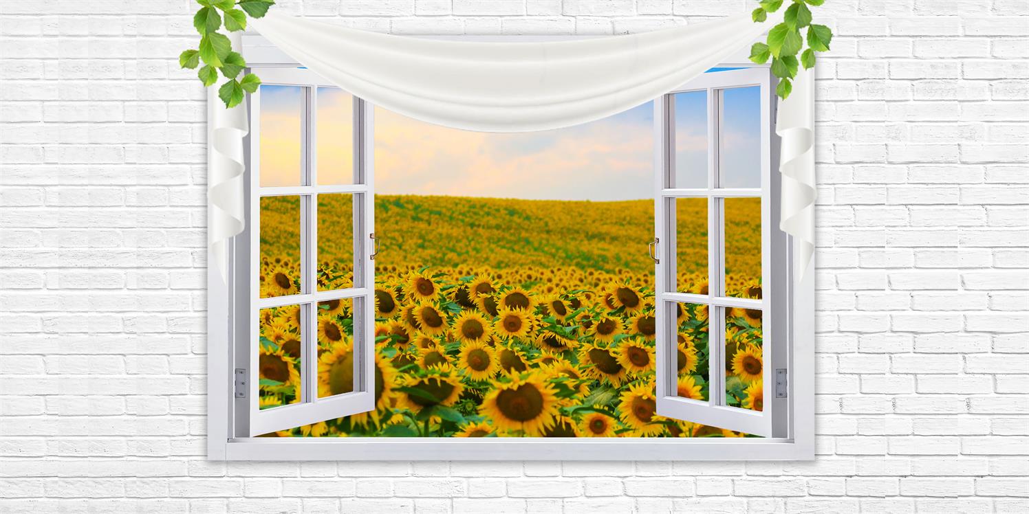 Kate Summer Sunflower Window Backdrop Designed By Ava Lee -UK