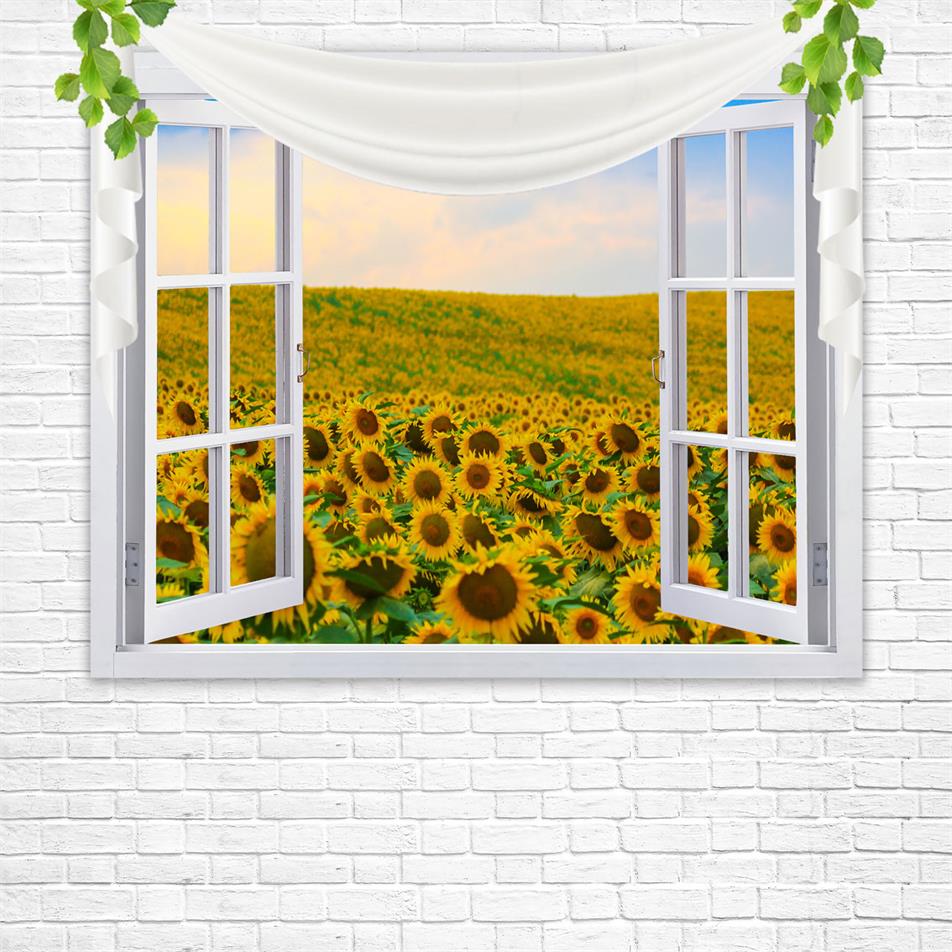 Kate Summer Sunflower Window Backdrop Designed By Ava Lee -UK