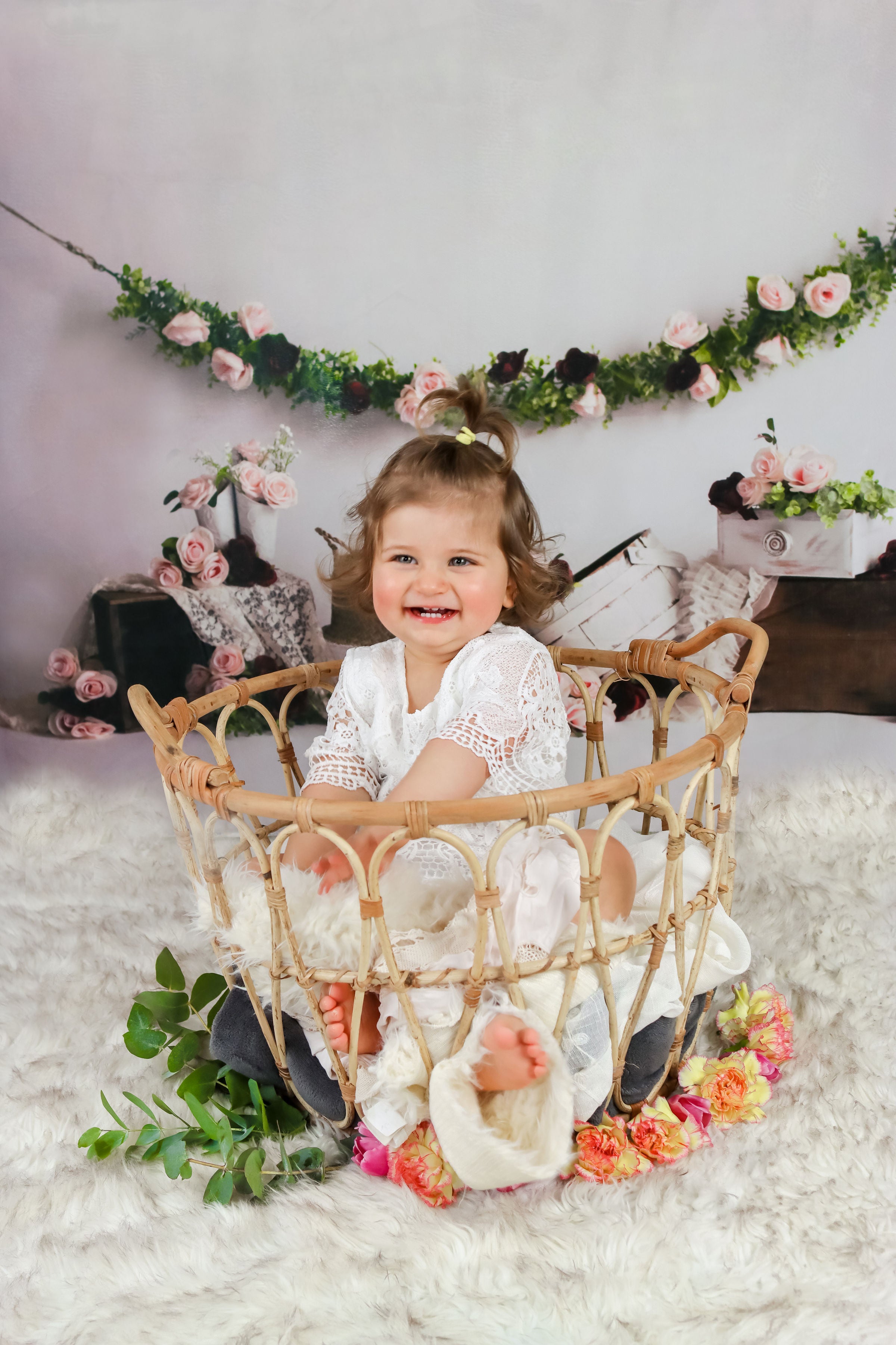 Kate Spring Rose Blooms Floral Backdrop Designed by Keerstan Jessop -UK