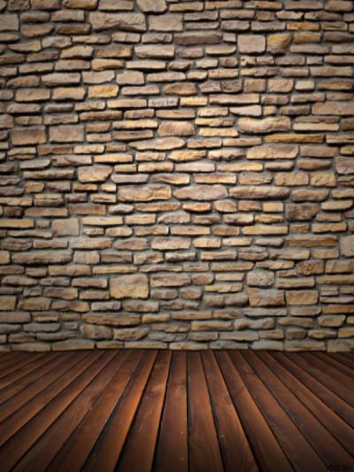 Buy disocunt Kate Retro Brown Brick Wall Wooden Floor Backdrop