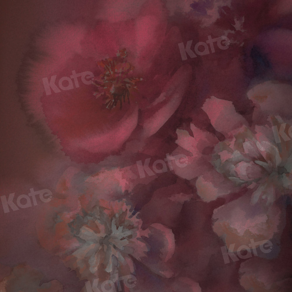 Kate Dark Red Flower Fine Art Texture Backdrop Designed by GQ -UK