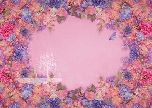 Kate Pink Flowers Backdrop Designed by Chrissie Green -UK