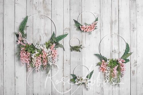 Kate Wood Backdrop Pink Floral Hoops Designed By Rose Abbas -UK